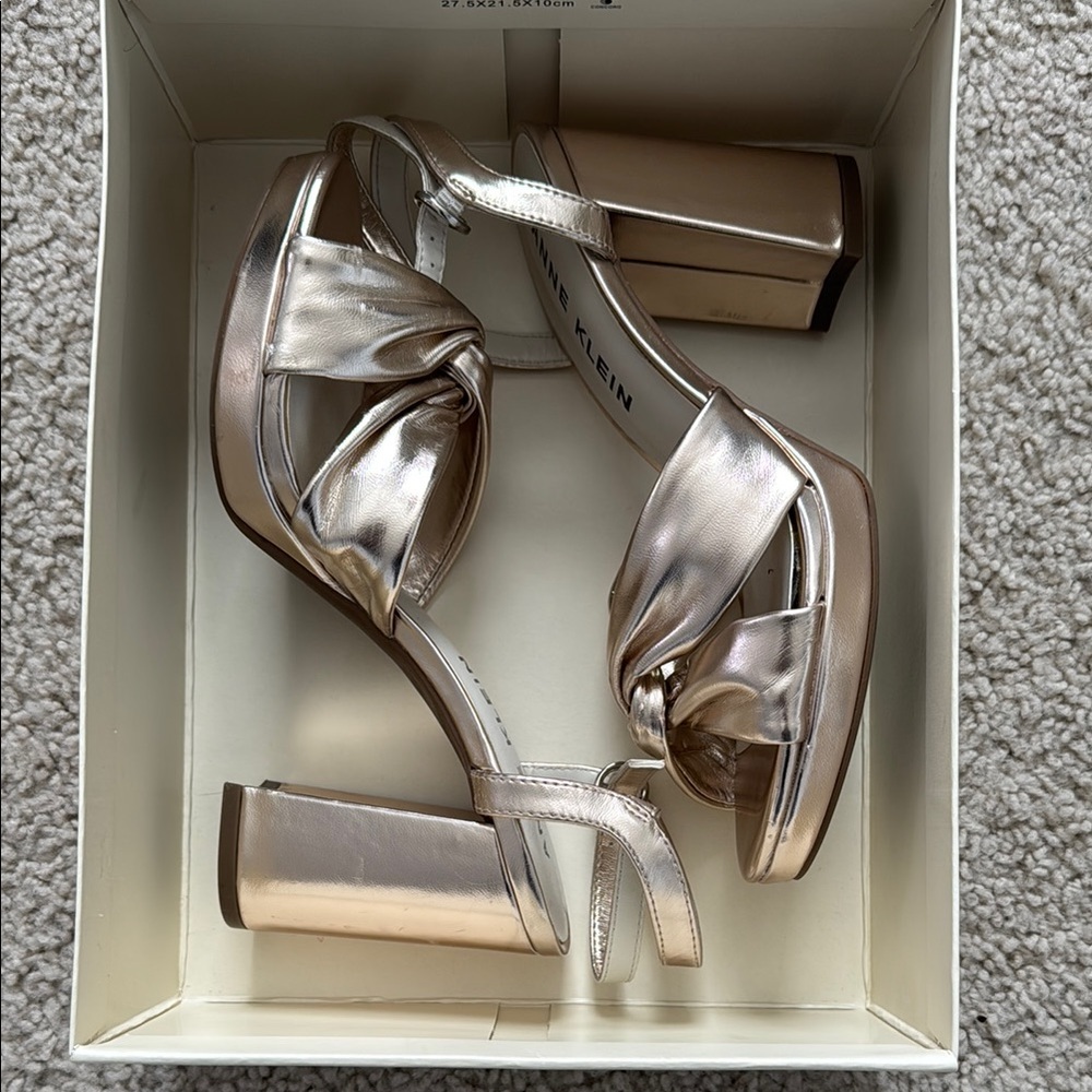 Calvin Klein Metallic Block Heel Sandals